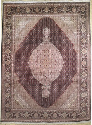 Täbriz fein(40 Raj), Persien, Ende 20.Jhd, Korkwolle mit Seide, ca. 400 x 300 cm, gereinigt, EHZ: 1-2