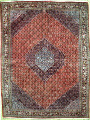 Bidjar Kork fein, Persien, Mitte 20.Jhd, Korkwolle auf Baumwolle, ca. 396 x 300 cm, EHZ: 1-2