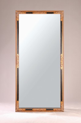 Großer Wandspiegel, neuzeitlich, Rahmen in schwarz-gold, ca. 192 x 93 cm, EZ 2