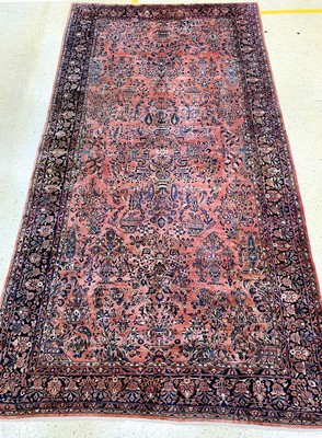 Us Re-Import Sarogh antik, Persien, um 1900, Wolle auf Baumwolle, ca. 610 x 320 cm, EHZ: 2-3, (alte restaurierungen)