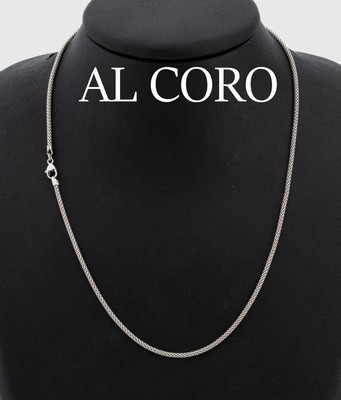 18 kt Gold AL CORO Strumpfkette, WG 750/000, L. ca. 43 cm, Karabinerschließe, ca. 5.5 g, im Etui