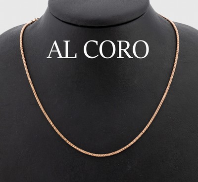 18 kt Gold AL CORO Collier, RG 750/000, L. ca. 41.5 cm, Karabinerschließe, ca. 4.9 g, im Etui