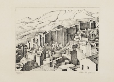 Alexander Kanoldt, 1881 Karlsruhe-1939 Berlin, Lithographie, "Olevano III", 1924/XXI, Ed. 54/100, handsigniert, datiert und nummeriert, auf ...