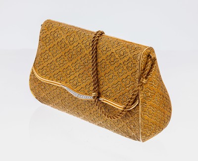 Vintage 18 kt Gold Brillant-Damenhandtasche, 1960er Jahre, GG/WG 750/000, qualitätvolle italienische Atelierarbeit, Abendtasche, aufwendige ...