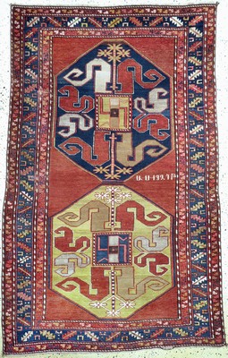 Wolkenband Kazak, Kaukasus, Anfang 20.Jhd, Wolle auf Wolle, ca. 220 x 133 cm, EHZ: 3