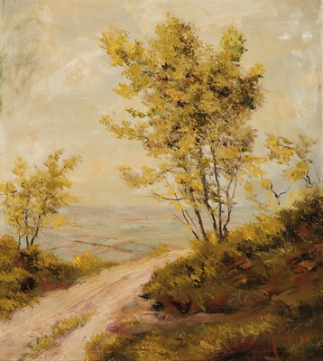 Karl Philipp Spitzer, 1887-1959 Speyer, Herbstlandschaft mit Blick in die Rheinebene, rechts unten signiert, Öl/Lwd, l. gewellt bzw. l. ...