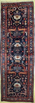 Nahawand alt, Persien, Anfang 20.Jhd, Wolleauf Baumwolle, ca. 400 x 138 cm, EHZ: 2, (alteRestaurierungen)