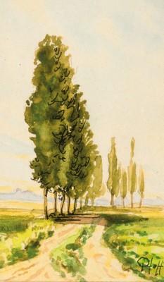 Hans Pfaff, 1939-2019, 4 Aquarelle mit einer Winter- und drei Sommerlandschaften, alle handsign., von ca. 7.5x5cm bis ca. 11x 13.5cm, PP, u.Gl., R.