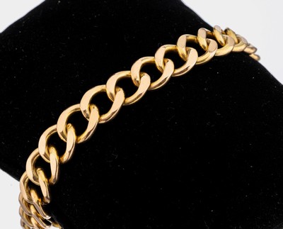 18 kt Gold Armband, GG 750/000, schwere Verarbeitung, L. ca. 18.5 cm, Kastenschloss mit Sicherheitsacht und -kettchen, ca. 41.4 g