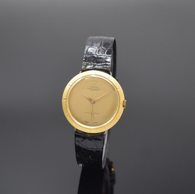 ROLEX seltener Armbandchronometer Referenz 9522 in GG 750/000, Schweiz um 1960, Handaufzug, rundes Geh. ohne Anstöße, Index- Lünette, Boden ...