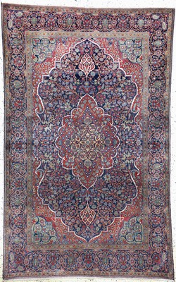 Keschan"Ateshoglou"antik, Persien, um 1900,Korkwolle auf Baumwolle, ca. 207 x 133 cm, minimale Mottenfraß, EHZ: 2
