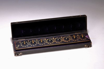 Rechenmaschine "Conto", Modell A, Patent 1906, schweizer Zahnscheiben- Additionsmaschine von J. Aumund Ingenieur Zürich, mit 8 ...