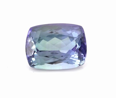 Loser Tansanit, ca. 5.23 ct, facett. Kissen, Farbwechsel, 11.3 x 8.5 mm, mit Zertifikat