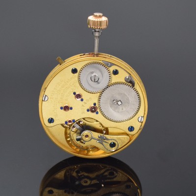 DEUTSCHE PRÄZISIONS-UHRENFABRIK GLASHÜTTE SA Taschenuhrwerk, Deutschland um 1890, Emailzifferbl. l. riss., arab. Zahlen, gebl. Zeiger, kl. Sek. b. ...