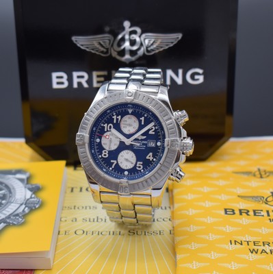 BREITLING Chronometer Armbandchronograph Modell Super Avenger Referenz A13370, Schweiz verk. lt. beil. Pap. 01/2005, Automatik, Edelstahlgeh. inkl. ...