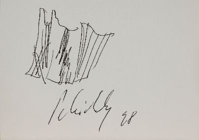 Per Kirkeby, 1938-2018, kleine Tuschfederzeichnung, signiert und dat. 98, ca. 10x15cm