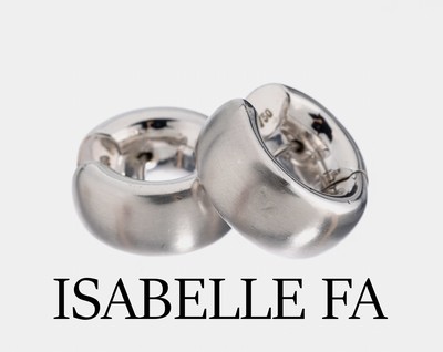 Paar 18 kt Gold ISABELLE FA Ohrcreolen, WG 750/000 sat., schwere massive Verarbeitung, ca. 16.1 g, mit orig. Lederetui