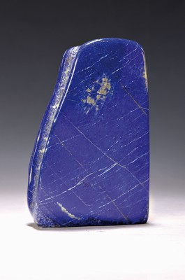 Lapislazuli in Freiform, ca. 3.6 kg, Afghanistan, geschliffen und poliert, Pyrit-und Calcit-Adern, ca. 3667 g, 22x13,5x5 cm