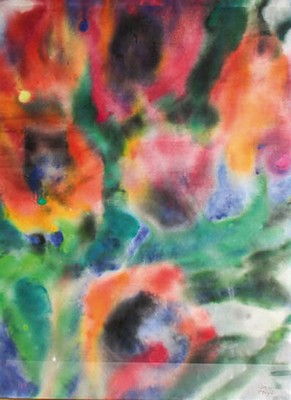 Lothar Malskat, 1912 Königsberg-1988 Lübeck,Blumen, Aquarell auf Papier, nass in nass gemalt, rechts unten signiert, ca. 75x55cm, u.Gl., R. ca. ...