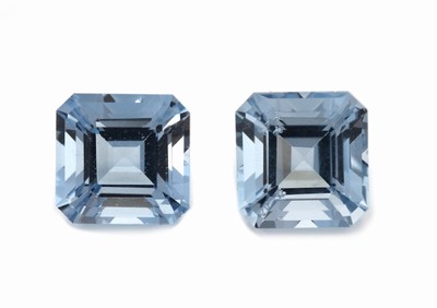 Lot 2 lose Aquamarine, zus. ca. 8.33 ct, Assher-Cut
