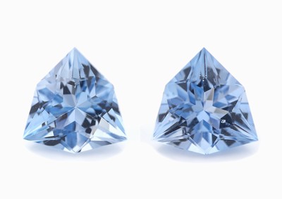 Lot 2 lose Aquamarine, zus. ca. 10.57 ct, Trillion-Schliff