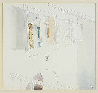 Eberhard Schlotter, 1921-2014, Casa de Tabarca, Aquarell und Bleistift auf Papier, rechts unten monogr., rückseitig datiert 1982 und betitelt, ca. ...