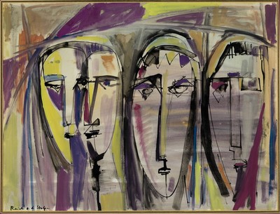 Siegfried Reich an der Stolpe, 1912-2001, Gesichter, Gouache auf Papier, links unten sign., ca. 50x65cm, PP, u.Gl., R. ca. 69x85cm