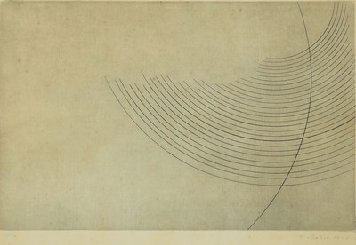 Karel Malich, 1924-2019, Ohne Titel, Radierung, handsigniert und num. 2/20, gebräunt und leicht stockfleckig, ca. 32x 49.5cm, u.Gl., R. ca. 53x73cm