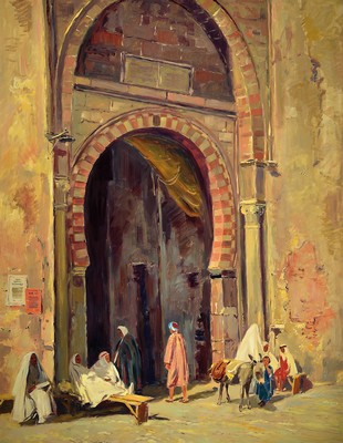 Karl Graf, 1902-1986 Speyer, In Tunesien, Öl/Platte, sign., ca. 95x120cm, R.
