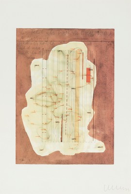 Franz Erhard Walther, geb. 1939 Fulda, 2 Lithographien: Zerfall des Sockels, Werkbau, die Bilder sind im Kopf, Farblithographien, sign., je ca. ...