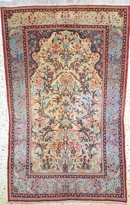 Keschan"Mohtascham"antik, Persien, um 1900,Wolle auf Baumwolle, ca. 207 x 136 cm, EHZ: 2,(Fransen erneuert)