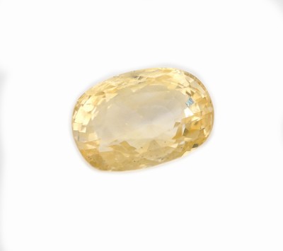 Loser gelber Saphir, ca. 6.90 ct, ovalfacett.