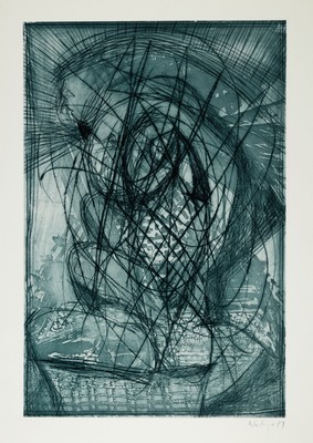 Thomas Wachweger, 1943 Breslau-2015, Nicht allein, Farblithographie, sign. und dat. 84, ca. 60x40c, u.Gl., R: ca. 73x53cm