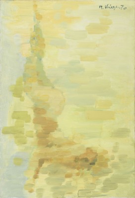 Michel Krieger, geb. 1944, Nue dans un reve jaune, Öl/Lwd, links oben sig. und dat. 70, ca. 30x50cm, R. ca. 43x60cm