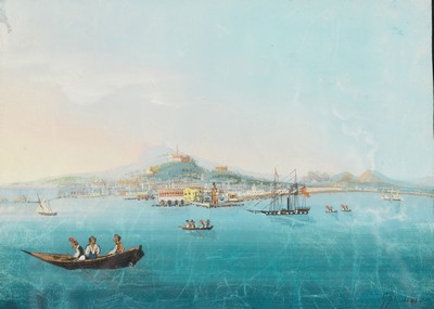 Guglilmo Giusti, 1824 Neapel-1916, 3 Zeichnungen, Tempera auf Malkarton, Ansichten aus Neapel und Umgebung, "Napoli da Posilipo" monogr. u. ...