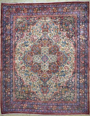Kerman"Lawar"fein, Persien, Mitte 20.Jhd, Korkwolle, ca. 300 x 250 cm, EHZ: 1-2(nahezu Neuwertig).
