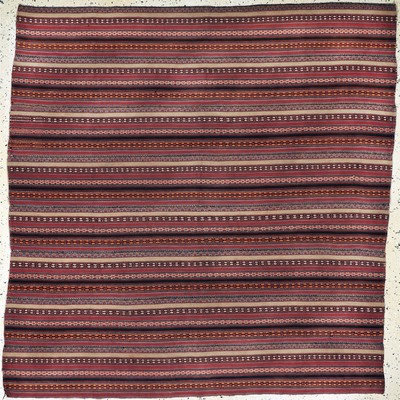 Djajim"Nomaden-Decke", Persien, Anfang 20.Jhd, Wolle auf Wolle, ca. 183 x 180 cm, EHZ: 2(8 Bahnig)