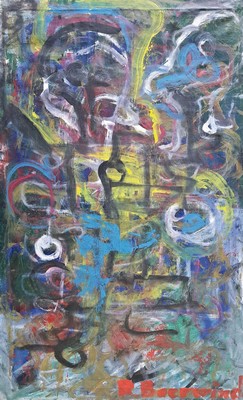 Rudi Baerwind, 1910-1982 Mannheim, Abstrakte Komposition, Paar, Öl/Lwd, rechts unten sign., ca. 140x89cm