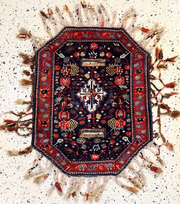 Nomaden"Sattelauflage", Persien, um 1900, Wolle auf Wolle, ca. 74 x 59 cm, EHZ: 2(kleineRestaurierung)