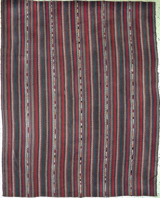 Djajim"Nomaden Decke", Persien, Anfang 20.Jhd, Wolle auf Wolle, ca. 236 x 190 cm, EHZ: 2(6 Bahnen)