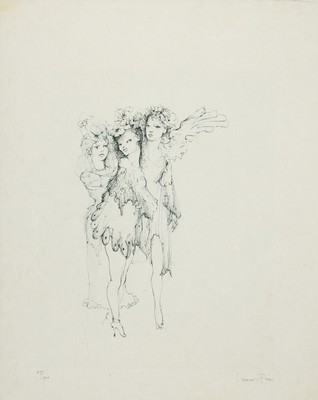 Leonor Fini, 1907 Buenos Aires-1996 Paris, Radierung, Drei Feen, Ed. 69/100, handsigniert, auf Bütten, unter PP und Glas gerahmt 70x50 cm