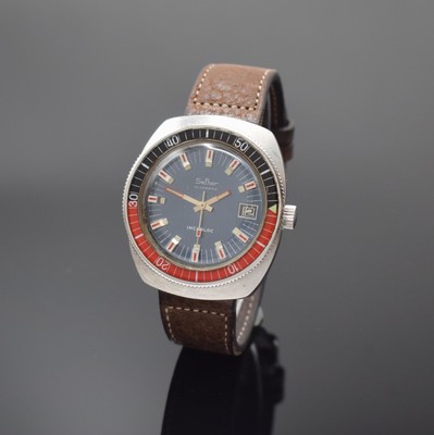 SELHOR Armbanduhr in Stahl, Automatik, Deutschland/Frankreich um 1970, Boden verschr., verschr. der Krone zu ern. (Tubus defekt), 2-farb., beids. ...