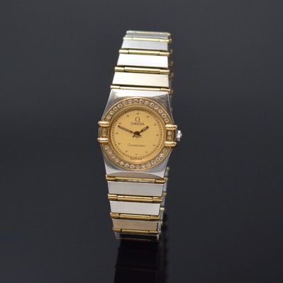 OMEGA Constellation Damenarmbanduhr Referenz 895.1080.1, Schweiz um 1995, Edelstahl/Gold kombiniert inkl. Gliederband m. Faltschl., Lünette aufw. m. ...