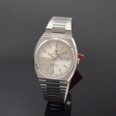 ROAMER Searock Automatic nahezu neuwertige Armbanduhr in Stahl/Stahlband, Schweiz um 1975, Automatik, verschr. Geh. m. integr. Band, Mineralglas, ...