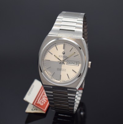 ROAMER Searock Automatic nahezu neuwertige Armbanduhr in Stahl mit Stahlband, Schweiz um 1975, Automatik, verschr. Geh. m. integr. Band, Mineralglas, ...