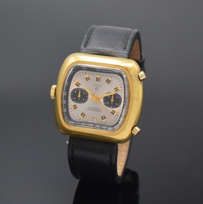 ELGIN Kaliber 12 Herrenchronograph im 1970er- Jahre Design, Schweiz um 1975, Automatik, vergold. TV-Screen Geh., verschr. Stahlboden, ...