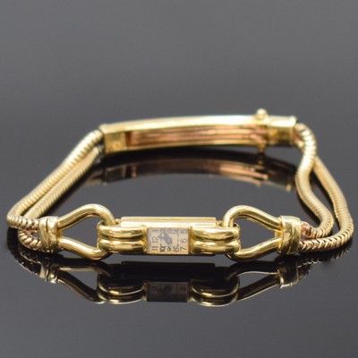 CARTIER/EUROPEAN WATCH Co Duoplan sehr seltene Damenarmbanduhr in GG 750/000, Frankreich/ Schweiz mit London Import-Stempel 1935/1936, Handaufzug, ...