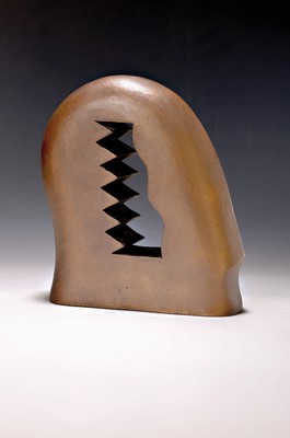 Hans-Otto Lohrengel, geb. 1953 Köln, Kopfplastik mit harmonischen und aggresiven Elementen, Bronze, signiert und dat. 98, num. V/XXV, H. ca. 23cm, ...