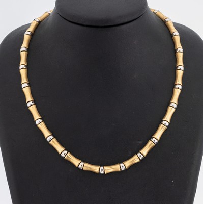 14 kt Gold Collier, GG 585/000, L. ca. 40 cm, Kastenschloss mit Sicherheitsacht, ca. 31.7 g
