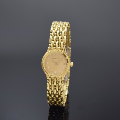 AUDEMARS PIGUET Meridian Damenarmbanduhr in GG 750/000, Schweiz um 1985, quarz, Gliederband m. dopp. Faltschl., 2-tlg. Geh., gold. Zifferbl. m. ...